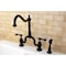 Kingston Brass KS7755ALBS English Country Kitchen Bridge Faucet W/Brass Sprayer, Brnz KS7755ALBS - alternate 4